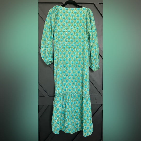 Emerson Fry Lucy Long Sleeve Dress - Frida in Blue/Green, Size Medium - Picture 7 of 8